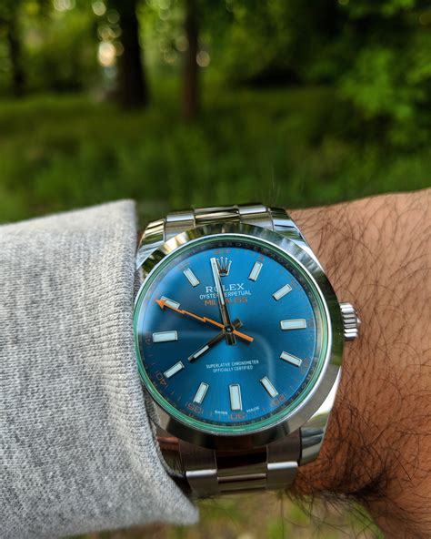 rolex milgauss z blue on wrist|Rolex Milgauss z blue edition.